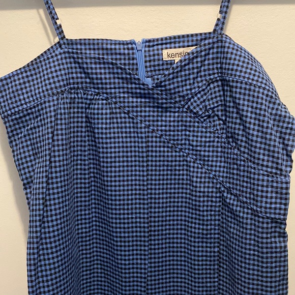Blue Kenzie plaid 100% cotton tank top - Picture 4 of 8